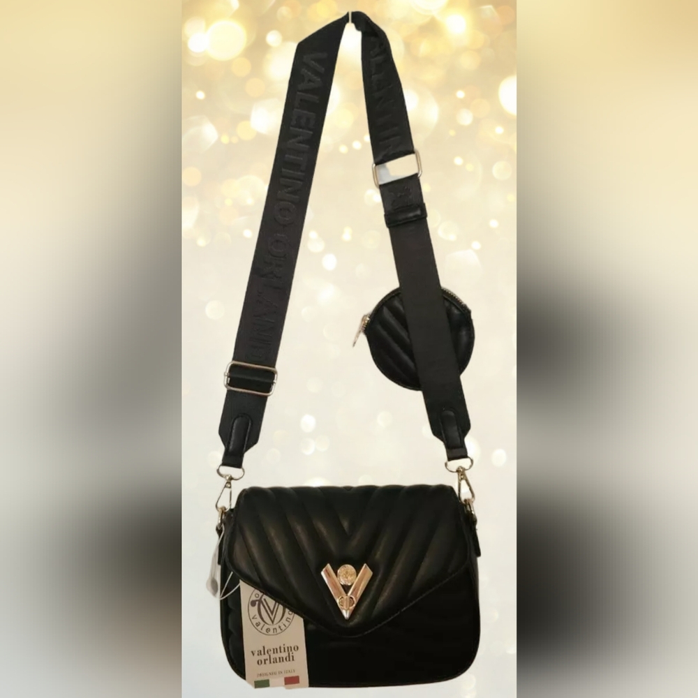 NEW Valentino Orlandi Quilted Crossbody Purse with Coin Purse
